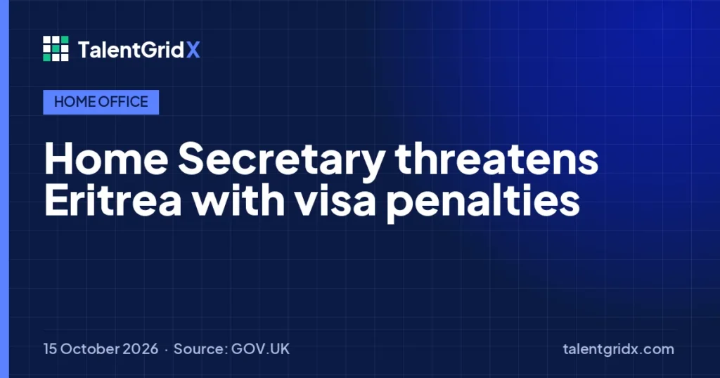 Home Office: Home Secretary threatens Eritrea with visa penalties