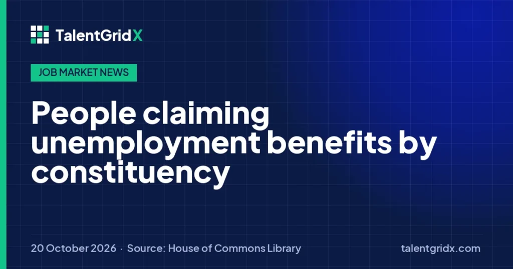 Job Market News: People claiming unemployment benefits by constituency