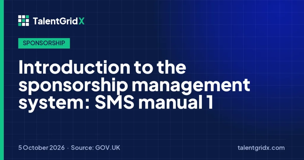 Sponsorship: Introduction to the sponsorship management system: SMS manual 1